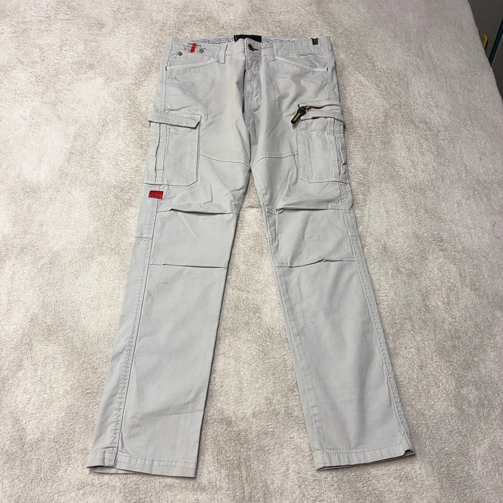 Diesel Jeans Cargo Pants Light Gray Tactical Utility Trousers Mens 32x30